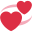 Standard-Emoji: Kreisende Herzen